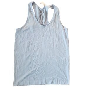 Sky Blue Racerback Athletic Yoga Stretch Tank Top By Tangerine‎ Mesh Sz:L
